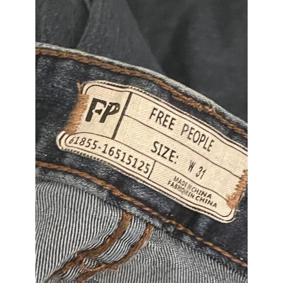 Free People High Rise Stretch Distressed Skinny Jeans Sz W 31 - Picture 9 of 9